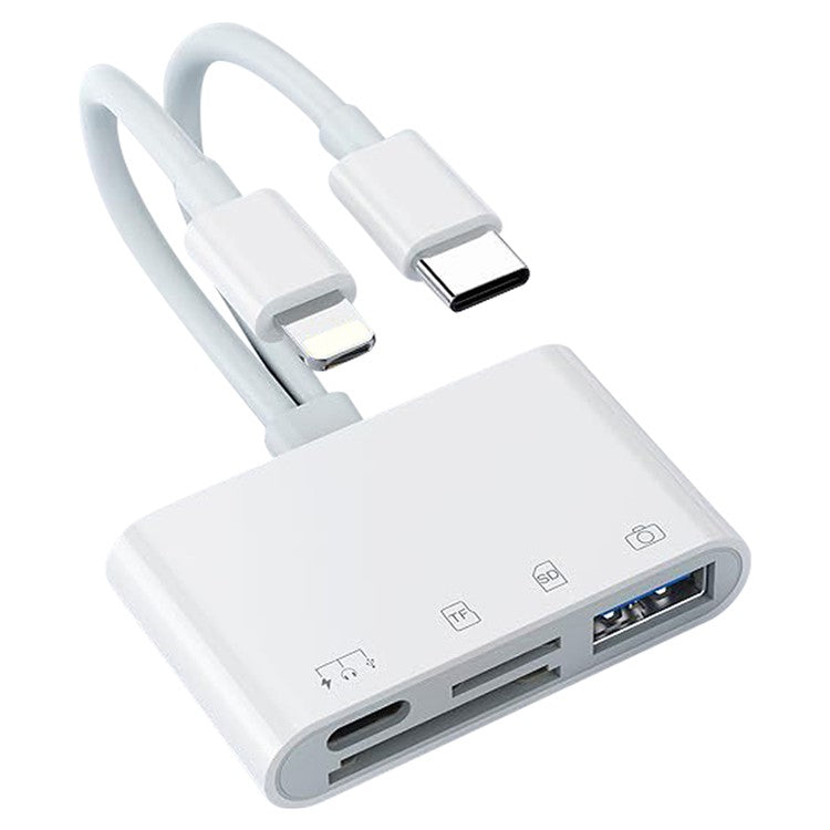 8-pin Card Reader 4-in-2 SD+TF+USB OTG+USB-C - S&N Gadgets