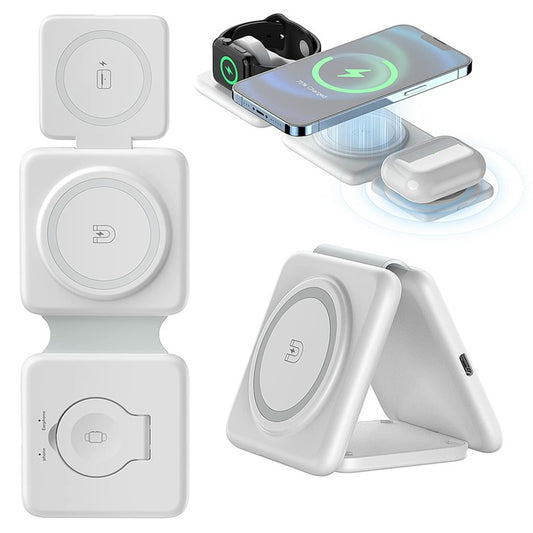 3-in-1 Wireless Foldable Magnetic Charging Station - S&N Gadgets