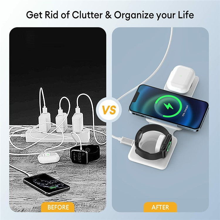 3-in-1 Wireless Foldable Magnetic Charging Station - S&N Gadgets