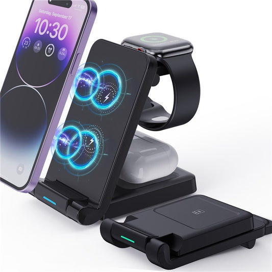 Wireless Charging Station Foldable 3-in-1 - S&N Gadgets