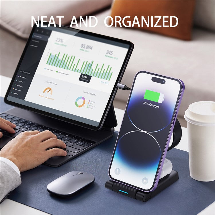 Wireless Charging Station Foldable 3-in-1 - S&N Gadgets
