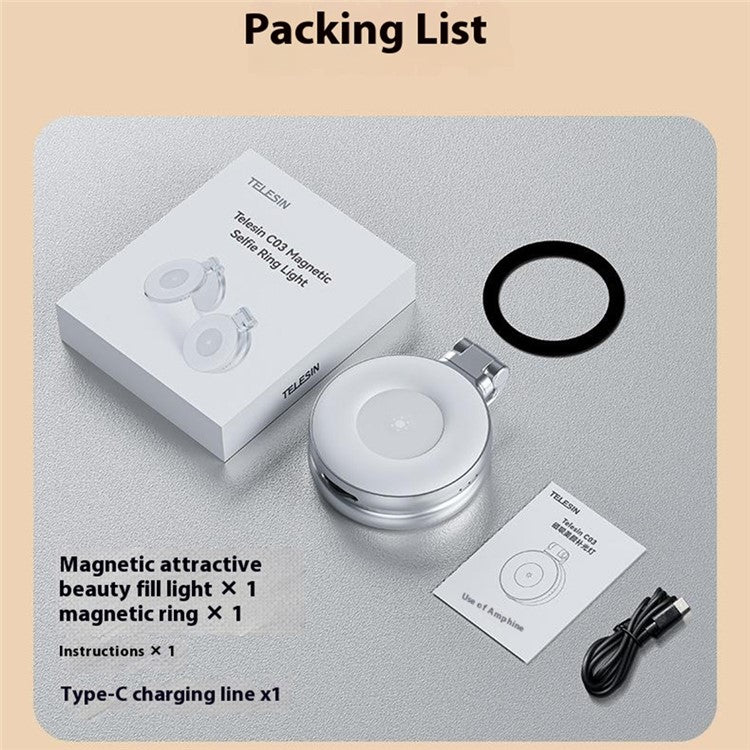 TELESIN Magnetic Selfie Light with Mirror (Pocket Size) - S&N Gadgets
