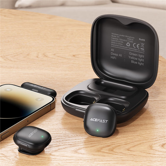 ACEFAST Wireless Lavalier Mic 360° Omnidirectional AI Noise Cancelling - S&N Gadgets