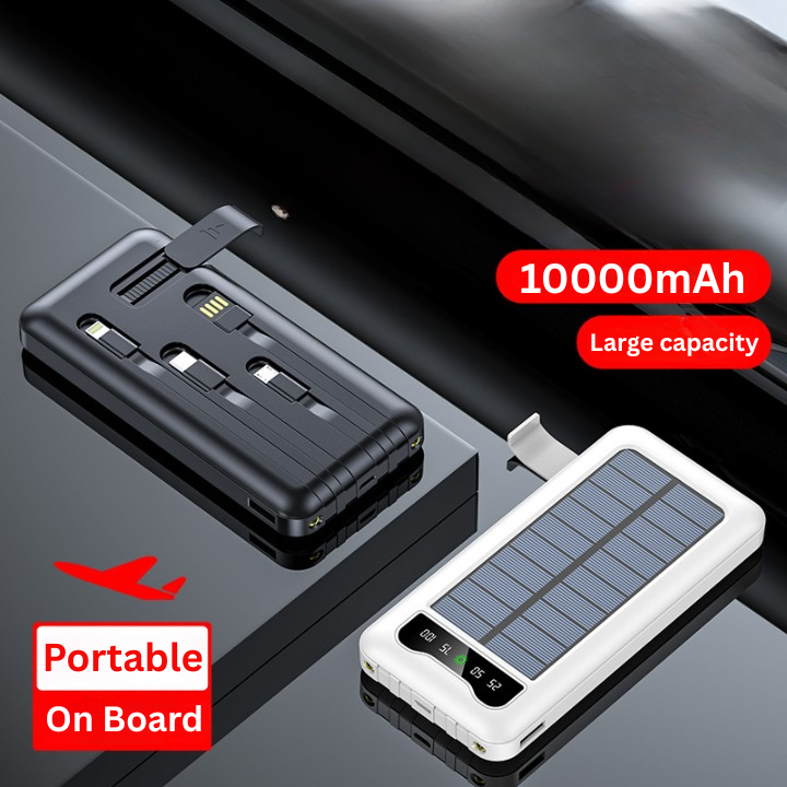 4-in-1 Solar Power Bank 10000mAh - S&N Gadgets