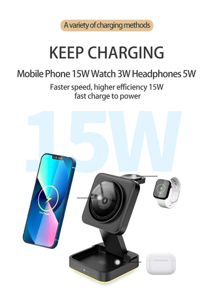 3-in-1 Foldable Magnetic Wireless Charger - S&N Gadgets