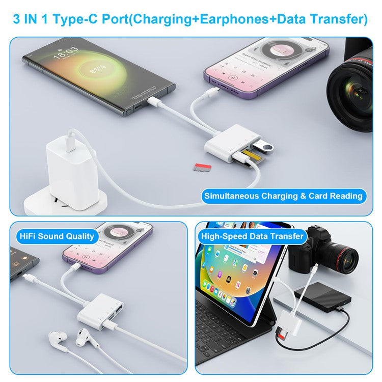 8-pin Card Reader 4-in-2 SD+TF+USB OTG+USB-C - S&N Gadgets