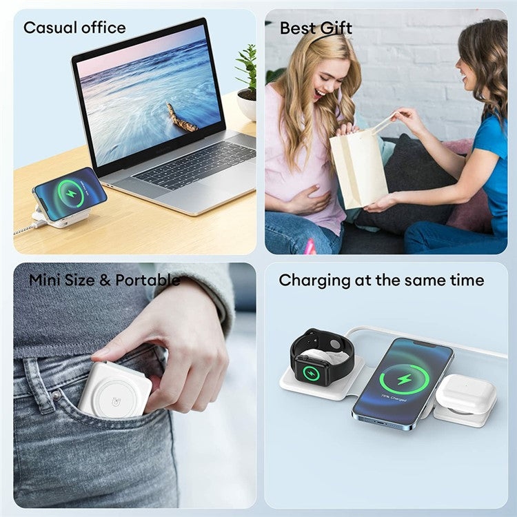 3-in-1 Wireless Foldable Magnetic Charging Station - S&N Gadgets