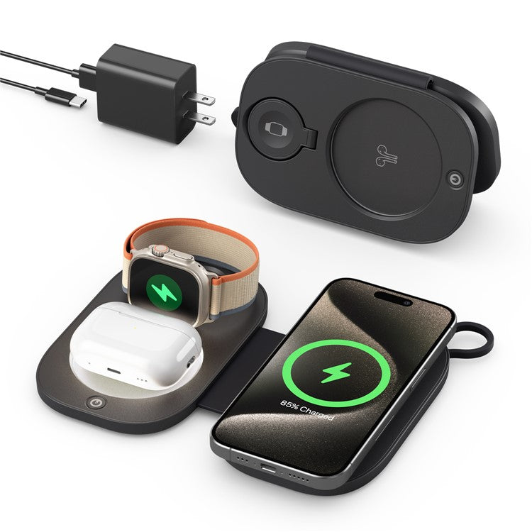 3-in-1 Foldable Travel Charger (No Power Adapter) - S&N Gadgets