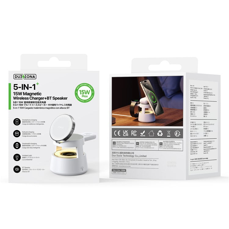DUZZONA 5-in-1 Wireless Charger with Speaker and Night Light - S&N Gadgets