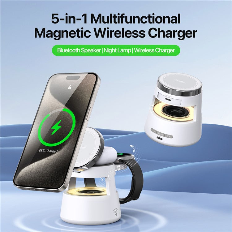 DUZZONA 5-in-1 Wireless Charger with Speaker and Night Light - S&N Gadgets
