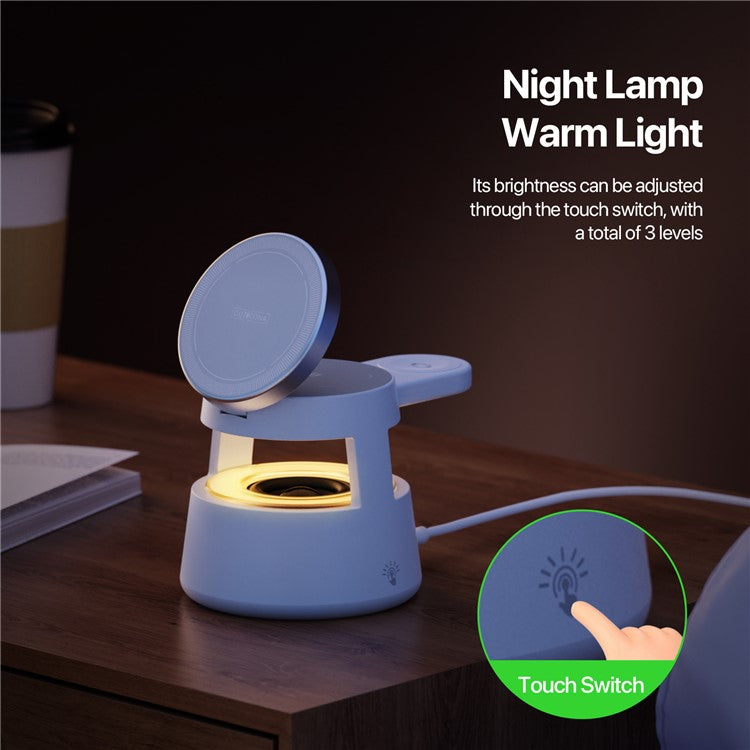 DUZZONA 5-in-1 Wireless Charger with Speaker and Night Light - S&N Gadgets