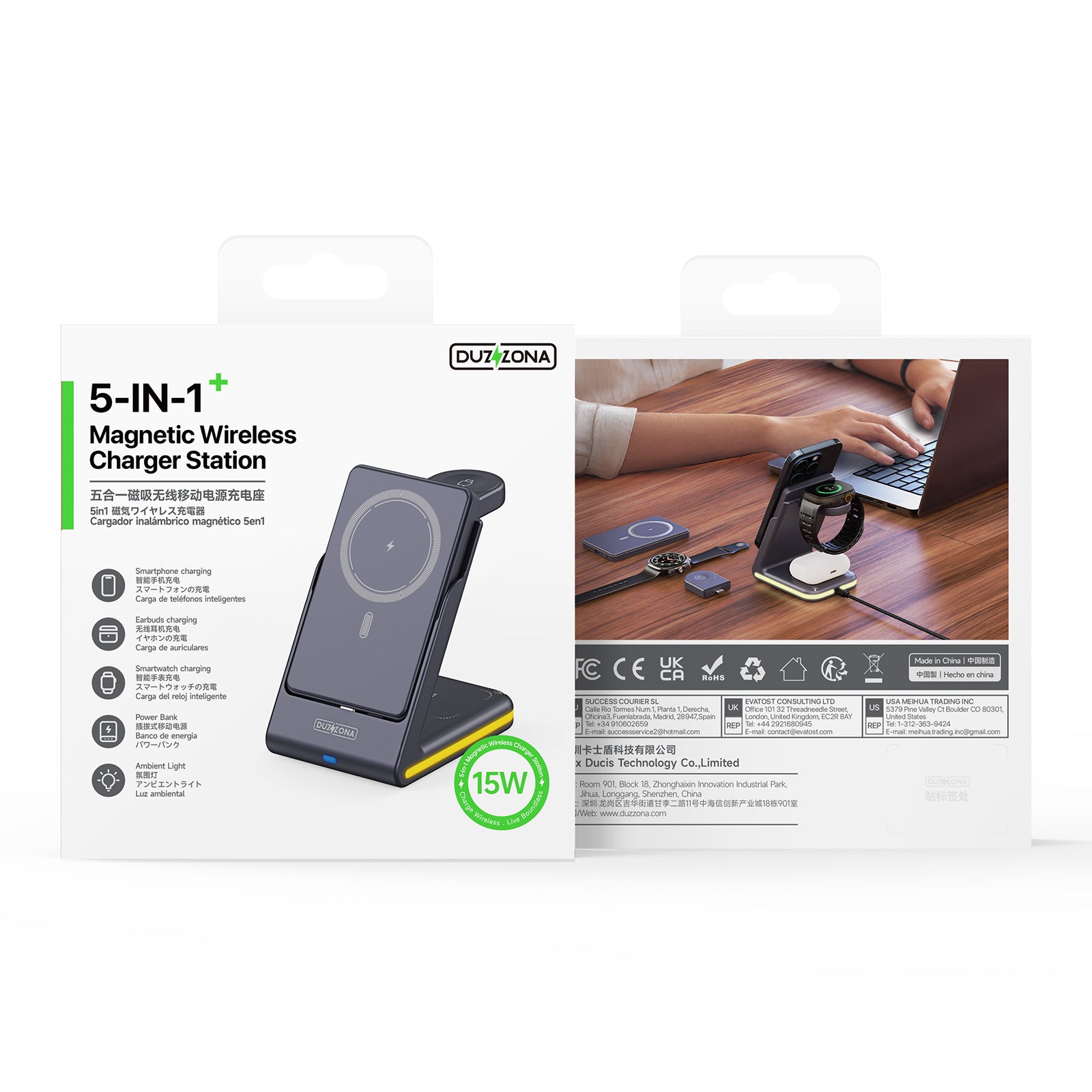 DUZZONA 5-in-1 Magnetic Wireless Charger - S&N Gadgets