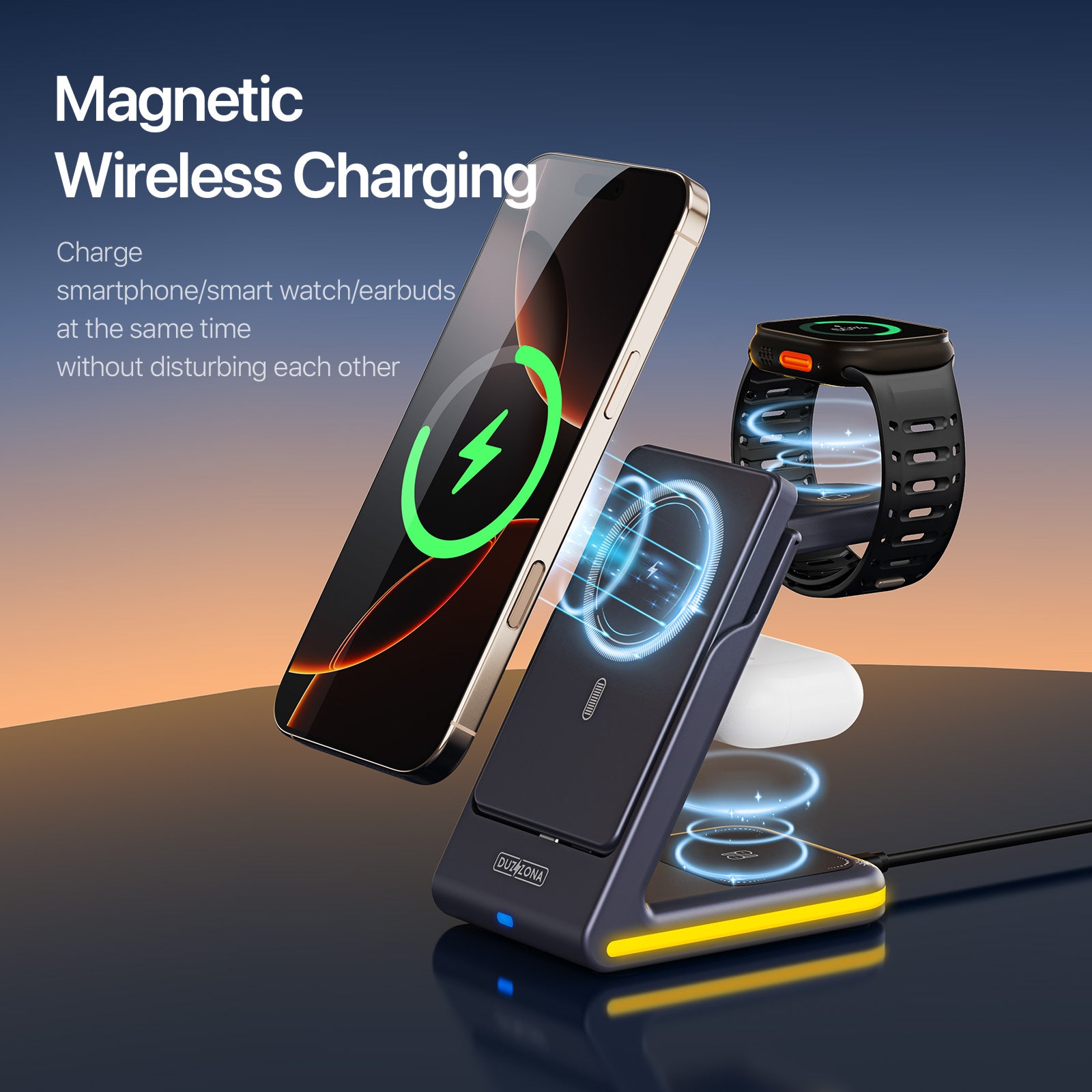 DUZZONA 5-in-1 Magnetic Wireless Charger - S&N Gadgets