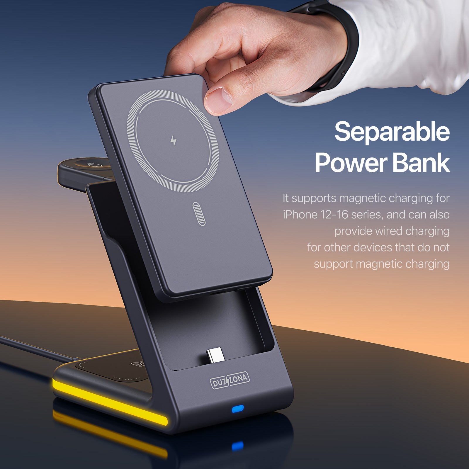 DUZZONA 5-in-1 Magnetic Wireless Charger - S&N Gadgets