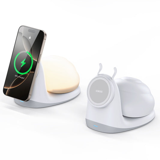 DUZZONA Snail-Shaped Magnetic Wireless Charger with Night Lamp - S&N Gadgets