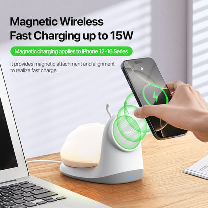 DUZZONA Snail-Shaped Magnetic Wireless Charger with Night Lamp - S&N Gadgets