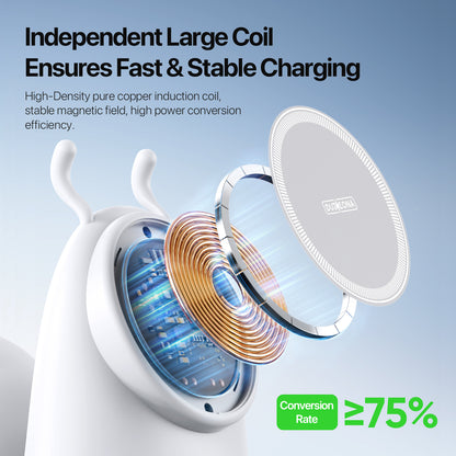 DUZZONA Snail-Shaped Magnetic Wireless Charger with Night Lamp - S&N Gadgets