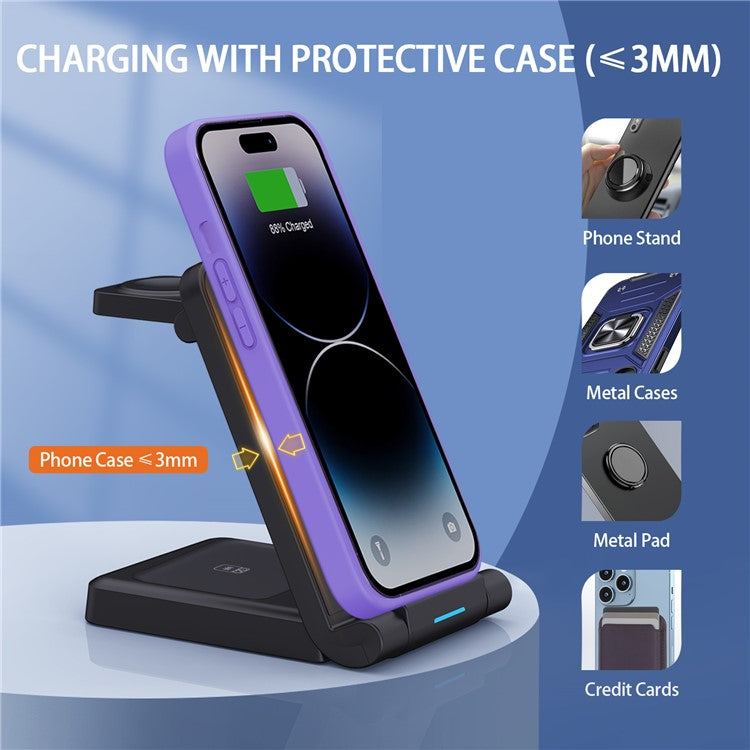 Wireless Charging Station Foldable 3-in-1 - S&N Gadgets