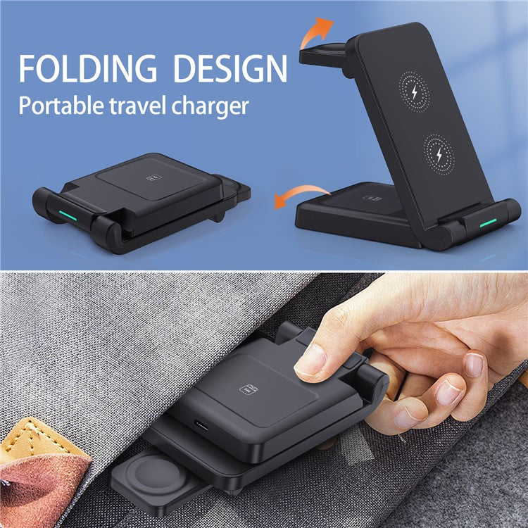 Wireless Charging Station Foldable 3-in-1 - S&N Gadgets