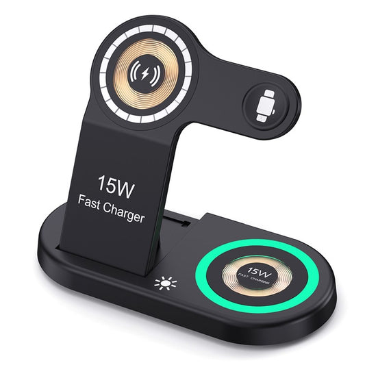 Foldable Wireless Charger for iPhone 12-15 with Ambient Light - S&N Gadgets