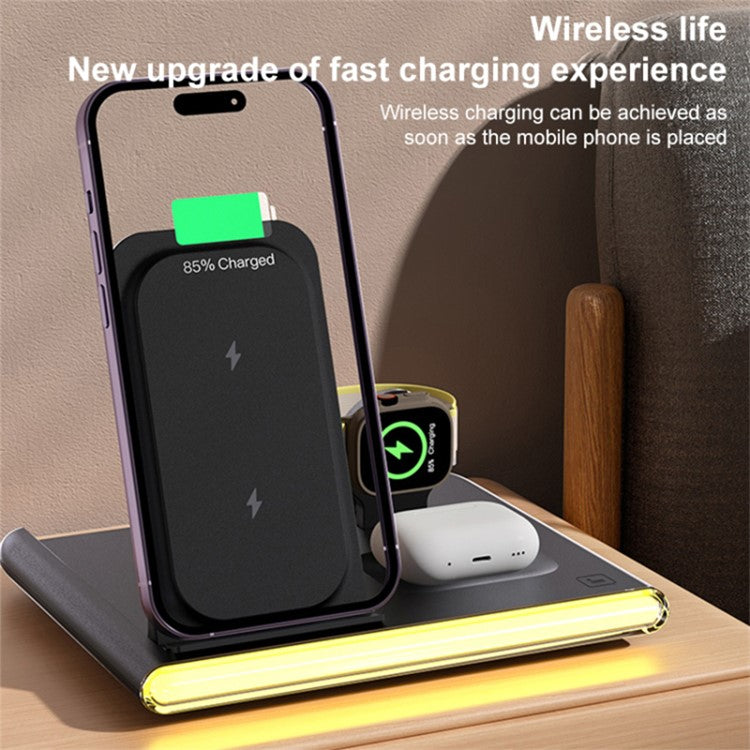 3-in-1 Foldable Wireless Charger with Ambient Light - S&N Gadgets