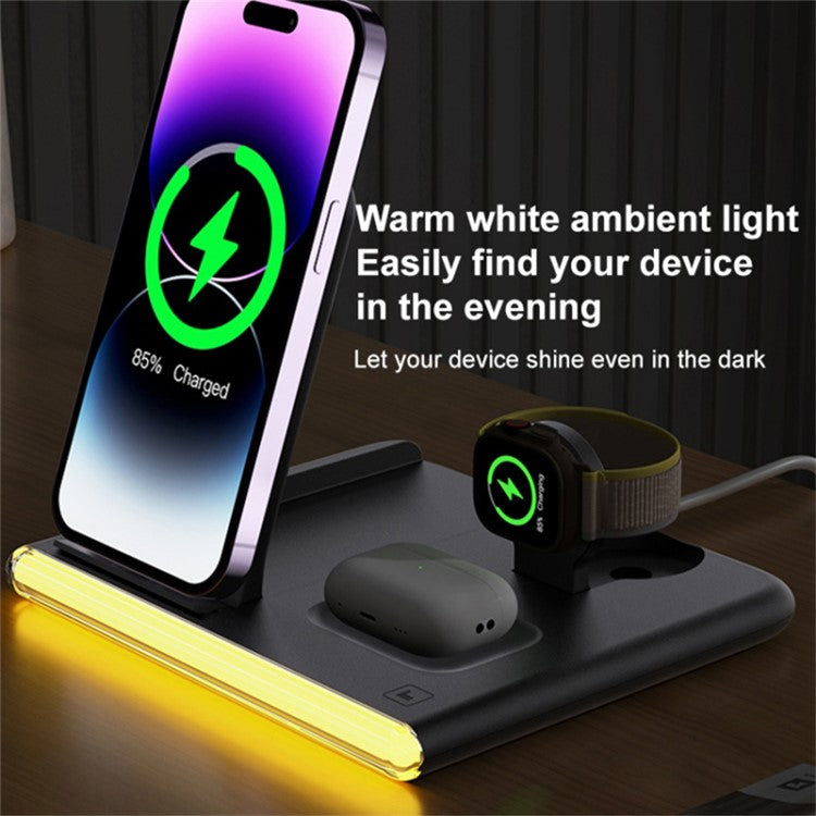 3-in-1 Foldable Wireless Charger with Ambient Light - S&N Gadgets
