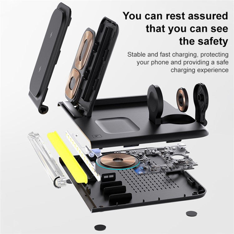 3-in-1 Foldable Wireless Charger with Ambient Light - S&N Gadgets
