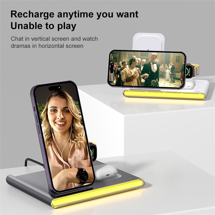 3-in-1 Foldable Wireless Charger with Ambient Light - S&N Gadgets