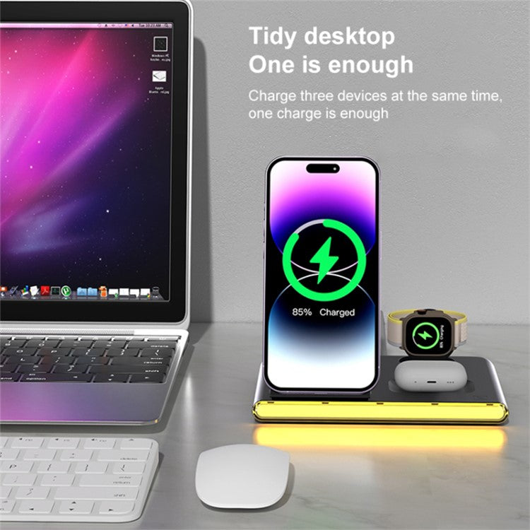 3-in-1 Foldable Wireless Charger with Ambient Light - S&N Gadgets