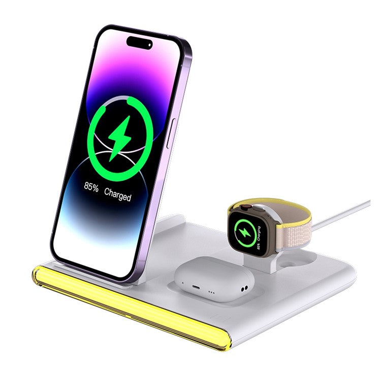 3-in-1 Foldable Wireless Charger with Ambient Light - S&N Gadgets