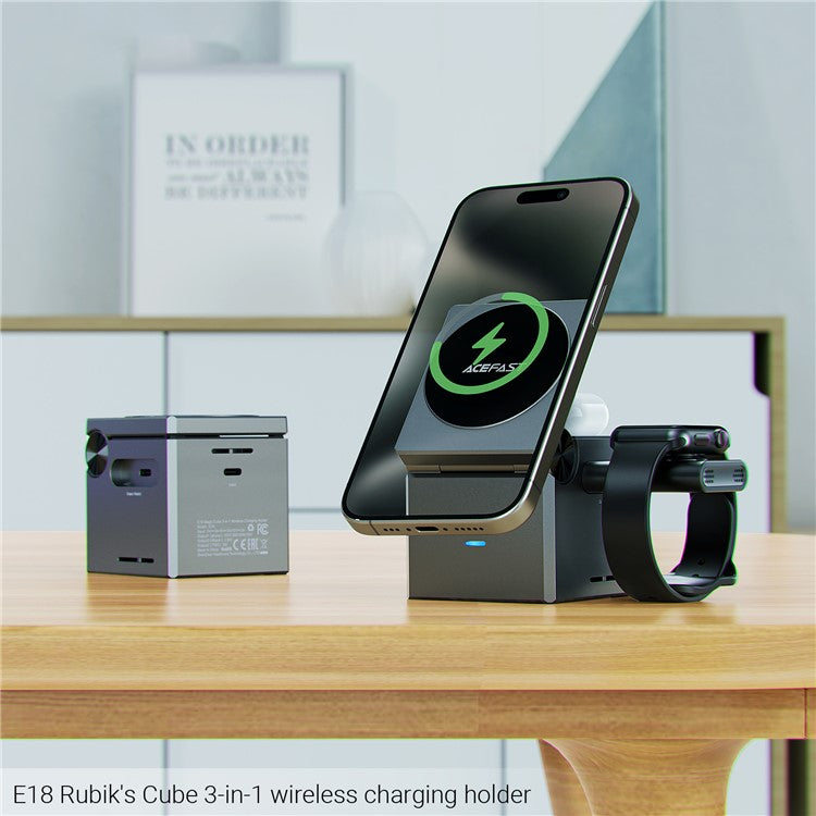 ACEFAST 3-in-1 Desktop Wireless Charging Station - S&N Gadgets