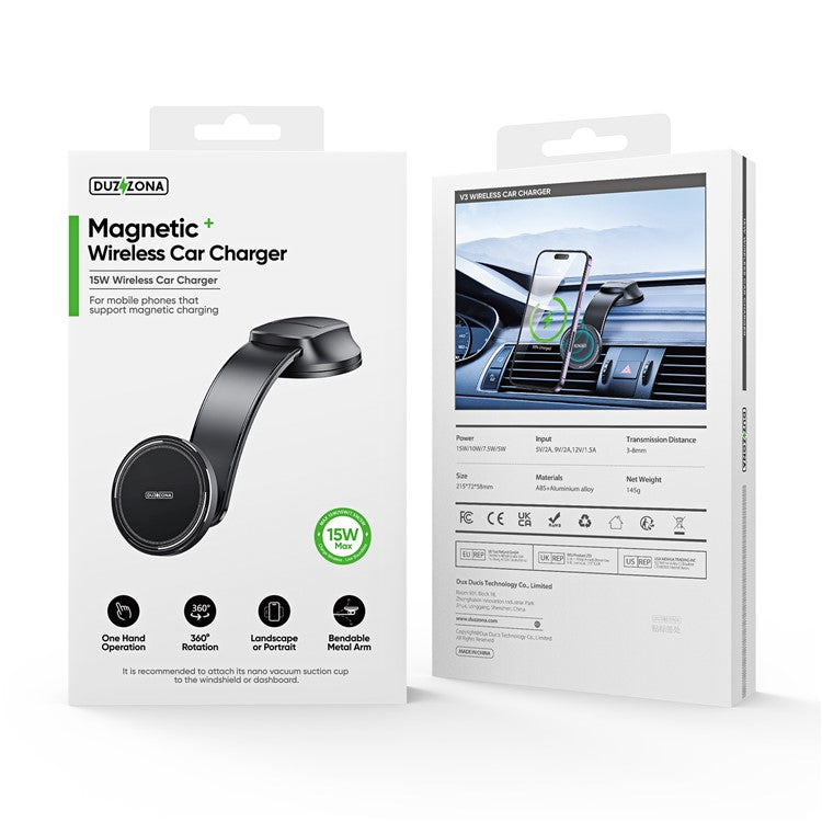 DUZZONA Magnetic Wireless Car Charger - S&N Gadgets