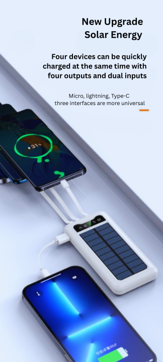 4-in-1 Solar Power Bank 10000mAh - S&N Gadgets