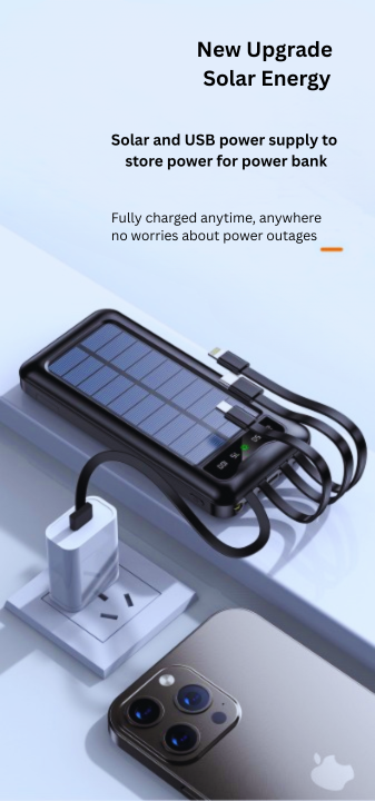 4-in-1 Solar Power Bank 10000mAh - S&N Gadgets