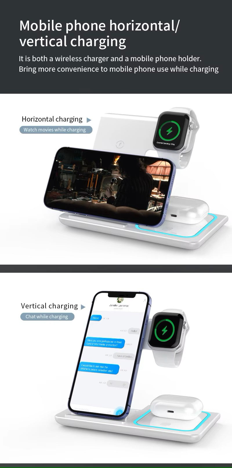 3-in-1 Wireless Power Station - S&N Gadgets