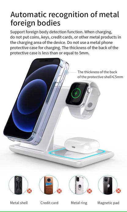 3-in-1 Wireless Power Station - S&N Gadgets