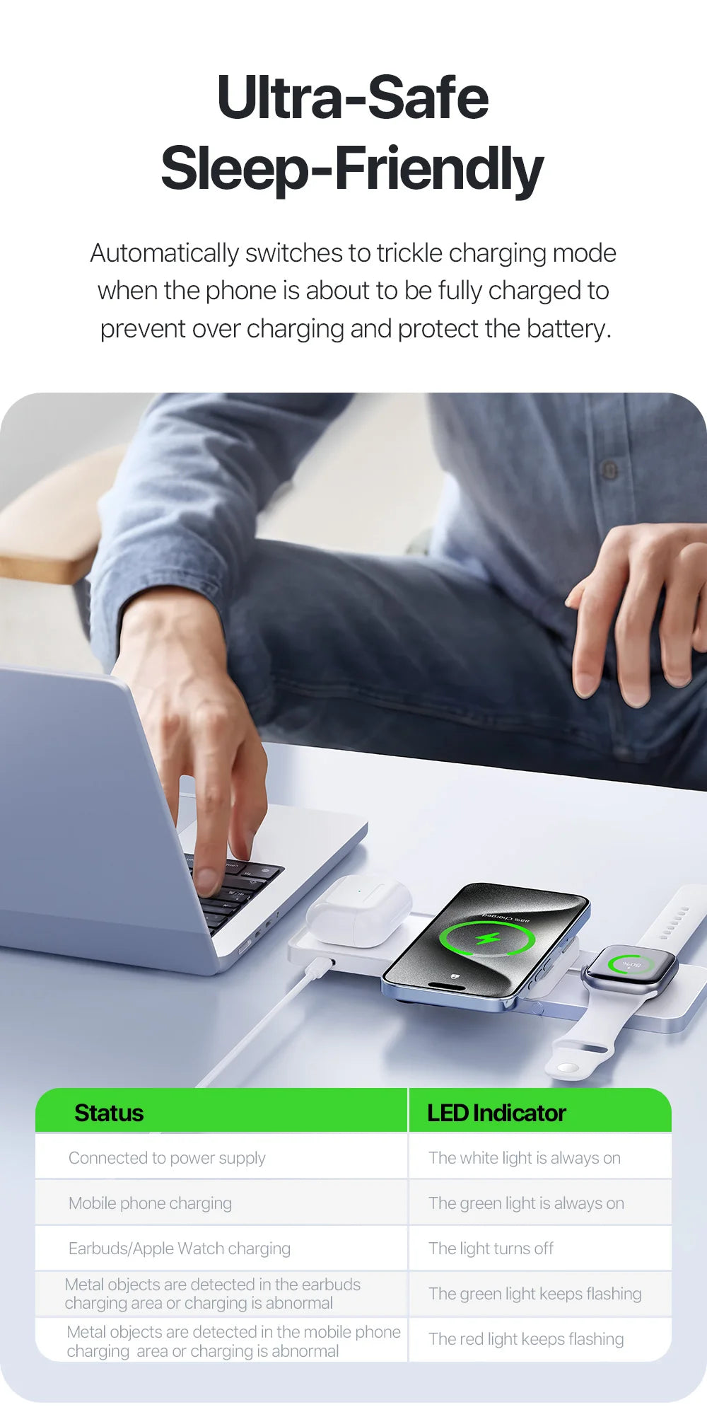 DUZZONA 3-in-1 Sliding Charging Station Stand - S&N Gadgets