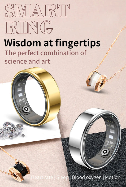 Magnetic Charging Smart Ring with Heart Rate, Blood Oxygen, Sleep Monitoring - S&N Gadgets